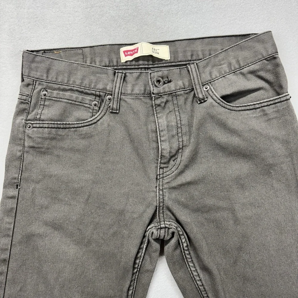 Levi's‎ 511 Slim Fit Boys Jeans corduroy 18 REG 29x29 Gray Straight School Play